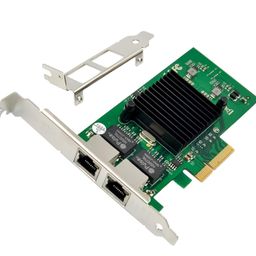 ulansen Dual-Port PCIe X4 Gigabit Network Card 1000M PCI Express Ethernet Adapter with Intel 82576 Two Ports LAN NIC Card for Support PXE SR-IOV for Windows/Windows Server/Linux/Freebsd/DOS with Low Profile image 1