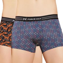 force nxt Ultrasoft Micromodal Four Way Stretch Mens Pack of 2 Printed Trunk Multicolour L image 1