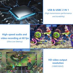 MT-VIKI Video Capture Card 4K Cam Link Card HDMI to USB 3.0, USB C Capture Card, 1080P 60FPS Video Capture Device for Gaming Streaming Compatible with Windows Mack OS System image 4
