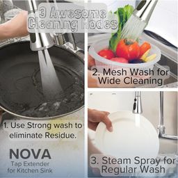 nova lint remover Tap Extender for Kitchen Sink, Flexible Faucet with Tap Extension for Convenient Use Upgrade Your Kitchen Sink with Flexible Tap for Easy Access | 1 Year Warranty (Tap Extender 1) image 4