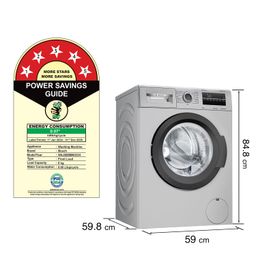 Bosch 8 kg 5 Star Fully-Automatic Front Loading Washing Machine (WAJ2826BIN, Shiny Silver, AI active water plus, In-Built Heater) image 2