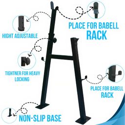 Fire fitness Home gym | Multi-Functional Fully Adjustable 3 Teir Squat Stand for Home Gym Barbell Stand for Squat Exercises adjustable Level and Height adjustable squat stand for home gym equipment image 3