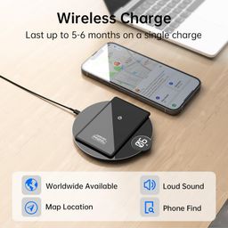 beyamis Ultra-Thin Wallet Tracker Card with Mirror Finish, Wireless Charging, Compatible with Apple Find My (iOS Only), Slim Item Finder for Luggage Tag, Purse, Handbag, Clutch, Backpack image 4