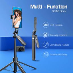 Tygot T-14 70 Inch (180CM) Selfie Stick Bluetooth Selfie Sticks with Extendable Tripod Stand, Remote & 360 Rotating Head, 3-in-1 Selfie Stick, Compatible with All Smartphones image 4