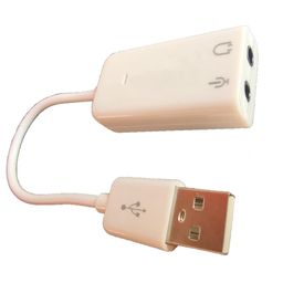 Anjo 2.0 USB 7.1 Channel Sound Adapter (USB to Sound) with 3.5 mm Headphone & Microphone Jack (2 in 1), Just Plug and Play to Support Voice Input & Output on Laptop/Desktop/Mobile/Tablet etc. (White) image 1
