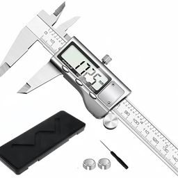 rvogjp Digital Caliper Measuring Tool, Stainless Steel Vernier Caliper Digital Micrometer with Large LCD Screen, Easy Switch from Inch Metric, 6 Inch Caliper Tool for DIY/Household image 1