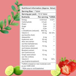 naturavest Glutathione Fizzy Tablet, For Pigmentations and Glowing Skin Powerhouse of Antioxidants with Bioactive Formula, (Strawberry & Lemon flavour) (15 counts (Pack of 1)) image 4
