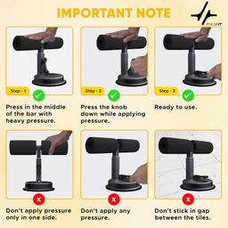 pulseit PulseSit Sit-Up Bar with Foam Handle and Rubber Suction Base | Sturdy Foam Handle | Adjustable Height | Equipment for Sit-ups and Push-ups Assistant Device image 5