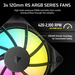 CORSAIR Nautilus 360 RS ARGB Liquid CPU Cooler – 360mm AIO – Low-Noise – Direct Motherboard Connection – Daisy-Chain – Intel LGA 1851/1700, AMD AM5/AM4 – 3X RS120 ARGB Fans Included – Black image 4