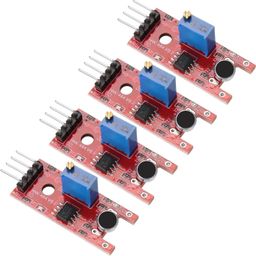 High Sensitivity Sound Detection Microphone Module with Analog Output and Comparator for UNO Rduino Projects, 5V Electric Condenser Sensor Pack of 4 with Mounting Hole and Power Indicator image 1
