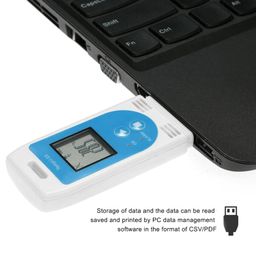 Ailoocedi LCD USB Temperature and Humidity Data Logger,LCD Display Data Recorder,Pdf GSP Datalogger Recorder,for Warehouse, Logistics,Cold Chain with Wide Measuring Range image 2