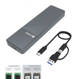 cablet M.2 NVMe/NGFF SSD Enclosure USB 3.1 Gen2 10Gbps for 2242/2260/2280 M-Key/M+B Key PCIe SSD, supports Dual Protocol NVMe and NGFF SSD, UASP Max 2TB, Aluminium Case (SSD Not Included) image 1