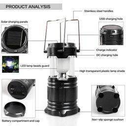 akshar enterprise Plastic Solar And Charging Led Lantern Light Battery Bulb, Portable Camping And Home Emergency Lights With 2 Power Sources High Light Travel Battery Lantern Torch Lamp image 3