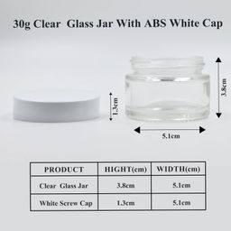 Happy Packaging 30 Ml Clear Round Empty Glass Cosmetic Cream Container | Jars With White Cap And White Inner Lids For Creams| Balms | Face Scrub | Body Cream Etc (3) image 3