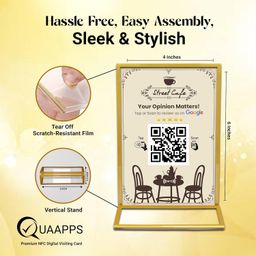 QUAAPPS QR Scanner Standee for Hotel Menu | Quick,Effortless,Time Saving,No App Needed Scanner | A6 6" x4,Boost Business Reviews with Tap or Scan,(15 cm x 10 cm) image 4