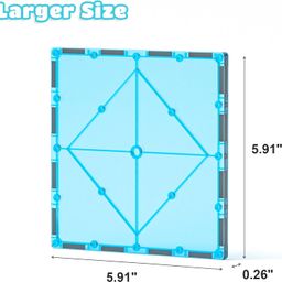 ANVIE & ABEER® 4 pcs Large Square Shape Magnetic Tiles,Magnetic Tiles Building Blocks,3D Magnet Puzzles Toys (4 Large Squares of Random Colour) image 5