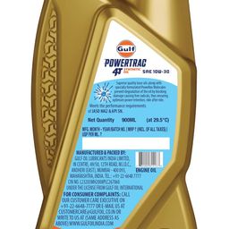 GULF POWERTRAC 4T SAE 10W-30 - Synthetic Engine Oil for Motorcyles [900 ML] - Pack of 1 image 2