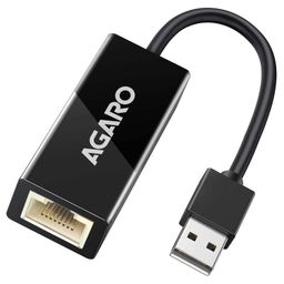 AGARO Ethernet Adapter USB 2.0 To 10/100MHZ Network RJ45 LAN Wired Adapter, Plug & Play, Compatible With Nintendo Switch Macbook Chrome Book Windows Mac OS Surface Linux For Laptop Black image 1