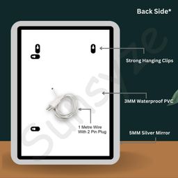 Sunsyze Modern Led Mirror for Bathroom & Bedroom, Decorative Mirror with Light, Touch Sensor Controlled with 3 Colour Lights and Brightness Adjustable (18x24 Mirror Size) image 4