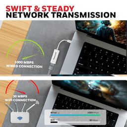 Honeywell High-Speed Type C to RJ45 Gigabit Ethernet Adapter, 10/100/1000 MBPS Network LAN speeds, Universally Compatible with All Type C MacBooks, laptops, PCs, Xbox, PS5, Tablets, etc. image 4