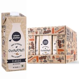 Urban Platter OatWOW Classic Oat Beverage, 1 Litre [Pack of 12 | Plant-Based | Milk Alternative | Creamy | Lactose-Free] image 1