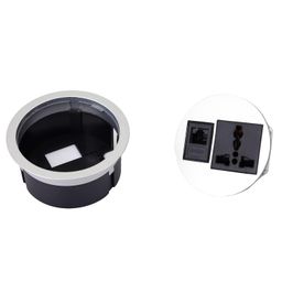 Power Grommet Socket with LAN Port for Desktop, Workstation, Computer, Desk/Table, Kitchen, Office, Home and More (Silver) image 3