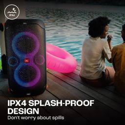 JBL Partybox 110, Wireless Bluetooth Party Speaker, 160W Monstrous Pro Sound, Dynamic Light Show, Upto 12Hrs Playtime, Built-in Powerbank, Guitar & Mic Input, PartyBox App, Splashproof (Black) image 4