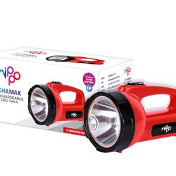Nippo Chamak 5W LED Rechargeable Torch, Upto 10 Hours Back-up, Warranty, 3 Modes, Dual Charging, Emergency Flashlight for Outdoor Activities, ABS image 1