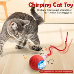 beloxy Toy Intelligent Funny 360 Degree Rotatable Toys Rechargeable Rotating Ball with LED Light, Chasing Toy Automatic Rotating Smart Obstacle Avoiding (RED) image 5