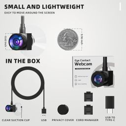 peatop Eye Contact Webcam for PC,1080P Center Cam with Microphone Plug & Play Low Light Computer Camera with Cover Middle Screen Webcam for Zoom,Video Call, Skype, Teams image 4