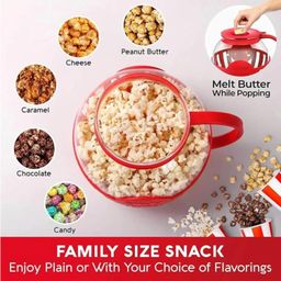 el syco Micro-Pop Microwave Popcorn Popper with Temperature Safe Glass, 3-in-1 Lid for Measuring Kernels and Melting Butter, Made Without BPA, Dishwasher Safe image 3
