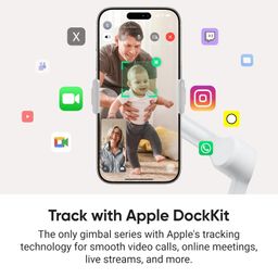 Insta360 Flow 2 Pro White - AI Tracking Phone Gimbal, 200+ App Tracking with DockKit, Multi-Person Tracking, 360º Pan Tracking, Built-in Tripod/Selfie Stick, iPhone/Android Portable Stabilizer image 3