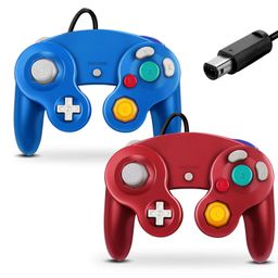 FIOTOK Gamecube Controller, Classic Wired Controller for Wii Nintendo Gamecube (Red & Blue) image 1