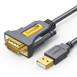 Ugreen USB to RS232 DB9 Serial Male Converter Adapter Cable with FTDI Chipset Gold Plated Driverless for Win8.1 8 Compatible with 8 7 Vista XP 2000 and Mac OS X 10.6 and Above 3ft 1m PL2303 10ft image 1