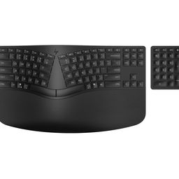 HP 960 Ergonomic Wireless Keyboard/Multi-Device/Soft Touch Palm Rest/Bluetooth/Swift Pair/OS Auto-Detection/Negative tilt/Split keyframe/Separate numpad image 1