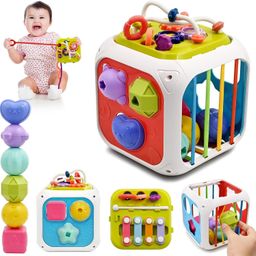Cable World Baby Toddler Activity Center Musical Activity Cube Play Learning Center Toy Interactive Educational Activity House Multi-Functions with Lights Sounds (7 in 1 Cube) image 1