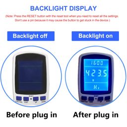 mecheer Upgraded Wattage Meter Power Meter Plug Home Power Consumption Monitor with Cable, Electrical Usage Monitoring, Energy Voltage Amp Kill Meter with Backlight image 4