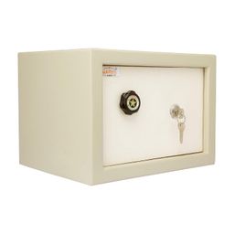 Laxmi KAPAT Safe locker for home 18.35 L (Size- H10” x W14” x D11”), inbuilt LED light provided, laser cut ultra key locking system – 2 Keys, used for home, office & hotel (Beige-Ivory Color) image 1