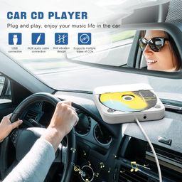 skyans CD Player for Car with USB Port AUX Port, Portable External CD Player for Car, Plug & Play, Compatible with Car, Laptop, Desktop, Computer, TV (Home & Car CD Player) image 2