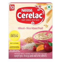 CERELAC Baby Food Cereal | Wheat Rice Mixed Fruit for 10 to 24 Months Baby | Source of Iron & Protein | Instant Baby Food Cereal | 300g image 1
