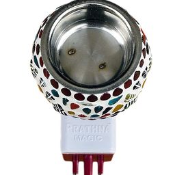 Dbell | Kapur Dani Electrical Camphor Diffuser. Glass Kapoor Dani & Essential Oil Diffuser with On Off Switch to Toggle Between Burner & Lamp (Fulpati & Goti) image 4