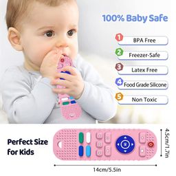 tekme Remote Control Shaped Silicone Teether For 6 To 12 Months Baby, Helps Biting Skills Development, Shape Recognition, Teething Toys For Babies And Toddlers (Combo | Black & Pink) image 2