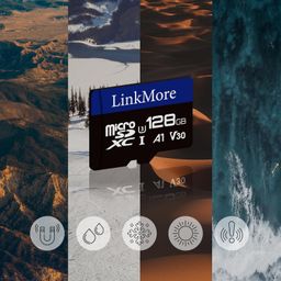 LinkMore 128GB Micro SDXC Card (2 Pack), A1, UHS-I, U3, V30, Class 10 Compatible, Read Speed Up to 95 MB/s,Write Speed Up to 50 MB/s, SD Adapter Included image 5