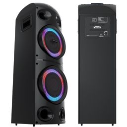ZEBRONICS Knock Party DJ Speaker, 230W, Karaoke, Dual Wireless UHF Mic, Dual Bluetooth & USB, Guitar Input, Mic, Aux, A/B Cross Fader, RGB LED, Dual 20.32cm Full Range Drivers image 2