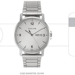 sonata Essentials Analog White Dial Men's Watch-NL77083SM01/NP77083SM01 image 3