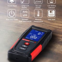 wintact Vip Gadgets Electromagnetic Field, Handheld Mini EMF Detector Digital LCD Radiation Meter/Sound and Light Alarm Rechargeable and Temperature image 2