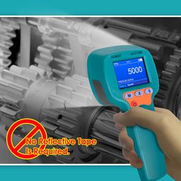 Digital LED Stroboscope High Illuminance 1500LUX Measuring 60~999,999 RPM/Hz,Non-Contact Tachometer Adjustable Strobe Light Timing Speedometer Rechargeable for HVAC Motor Engine Speed Tester image 4