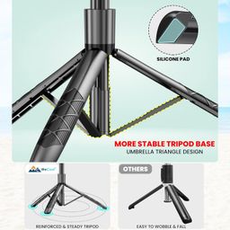 WeCool S5 Selfie Stick with Tripod Stand, 6section Telescopic Pole with 62in/158cm Long Stick, Ultimate Stability with 360° Rotating Handle & Reinforced Tripod Stand, Selfie Stick for Photos &Vlogging image 3