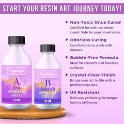 Craftinger Diy Resin Coaster Kit With 200Gm Epoxy Resin Moulds And More, Multicolor image 5