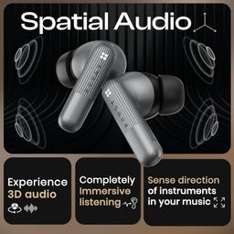 Boult Klarity 3 6-Mic Hybrid ANC (Upto 50dB) in Ear Earbuds, Spatial Audio, Dual Device Pairing, 50H Playtime, Wind Noise Reduction 6 Mic Calling, Type-C Fast Charging, 13mm Bass Driver TWS (Silver) image 4